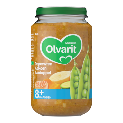 Olvarit Doperwten Kalkoen Aardappel 8+ Maanden