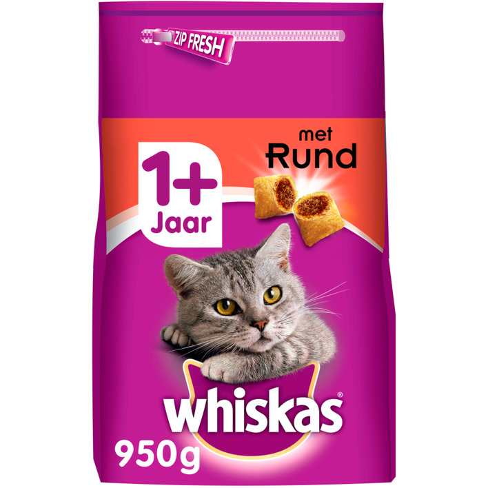 Whiskas Kattenvoer droog rund 1+ jaar