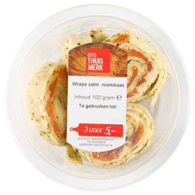 Huismerk Wraphapjes met zalm