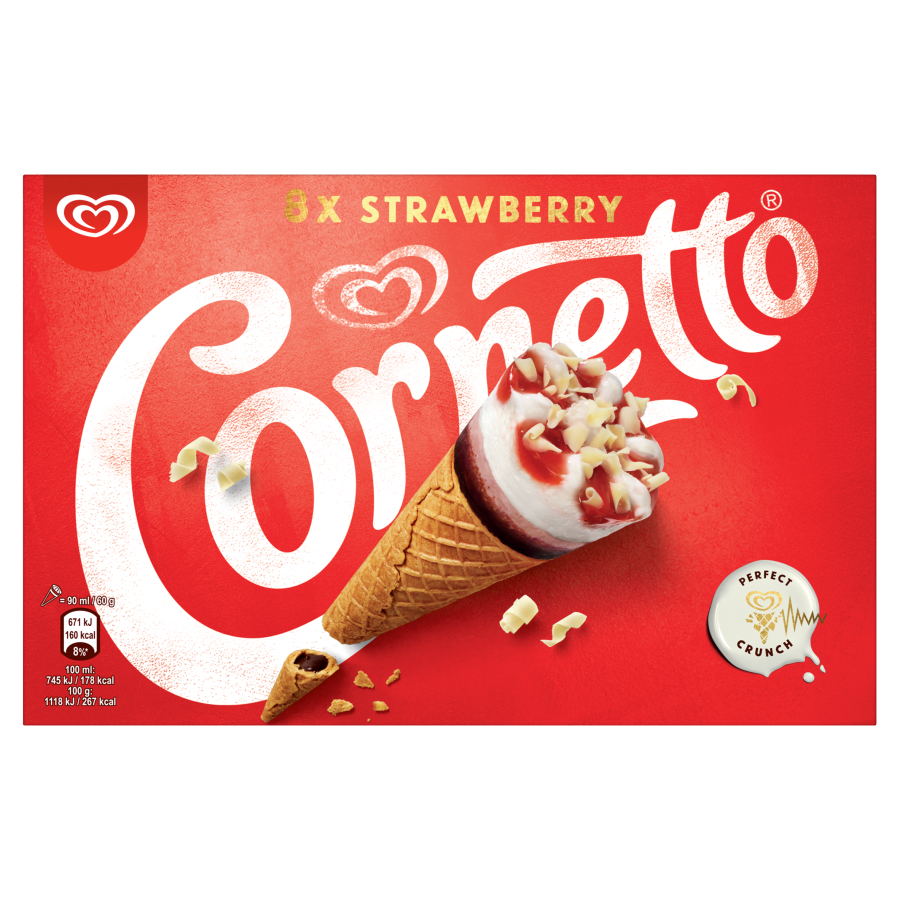 Ola Cornetto aardbei 8 stuks