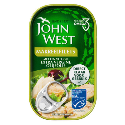 John West Makreelfilet extra vergine olijfolie MSC