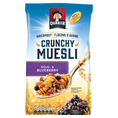 Quaker Crunchy Muesli Goji & Blauwe Bes 350 gr
