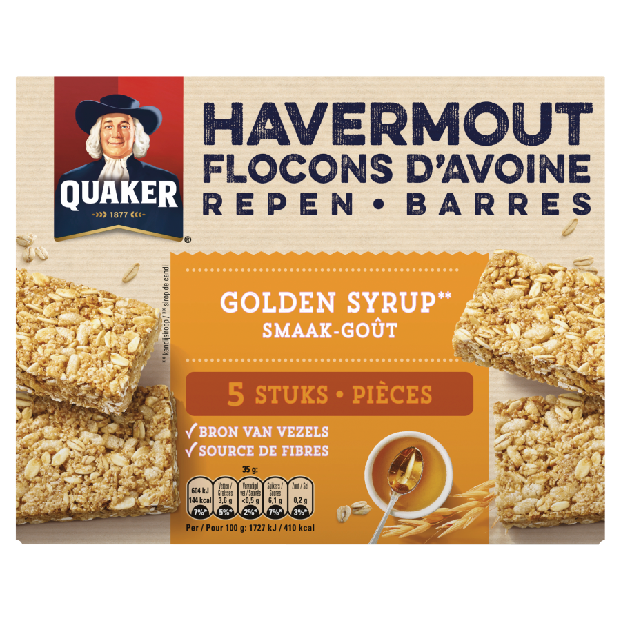 Quaker Havermoutreep golden syrup 5 stuks