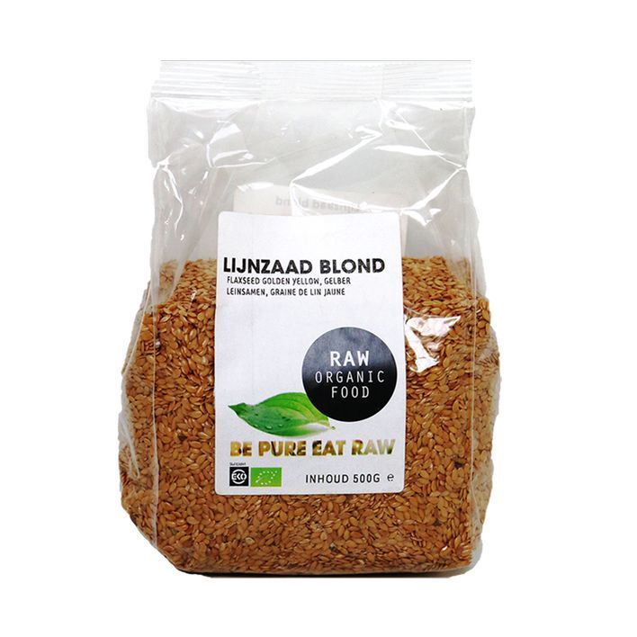 Raw Organic Food Lijnzaad golden yellow