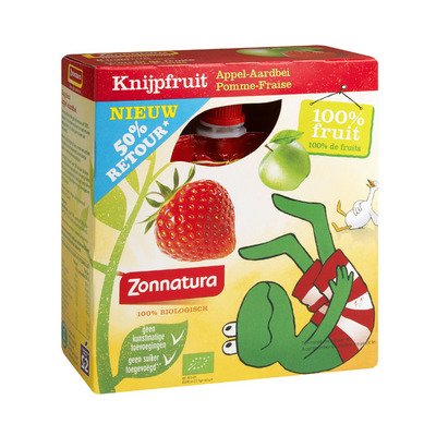 Zonnatura Knijpfruit appel-aardbei