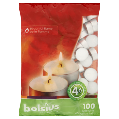 Bolsius Theelicht 4 uur 100 stuks