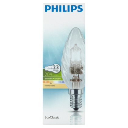 Philips Lamp Eco30 kaars gedraaid 18W hel E14