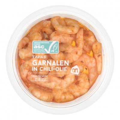 Huismerk Garnalen in chili-olie