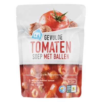 Huismerk Gevulde tomatensoep met ballen
