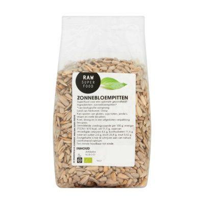 Raw Organic Food Zonnebloempitten