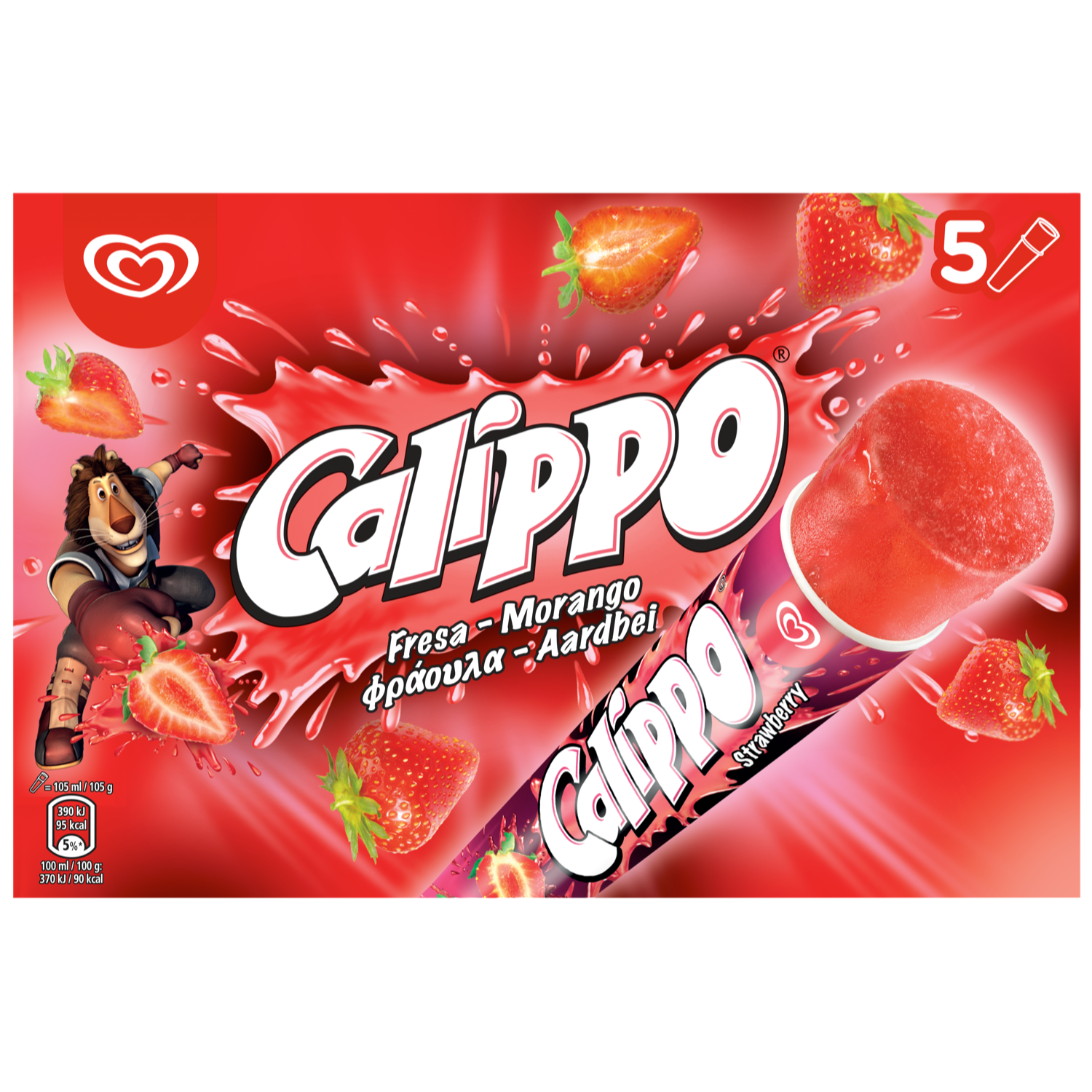 Ola Calippo aardbei 5 stuks