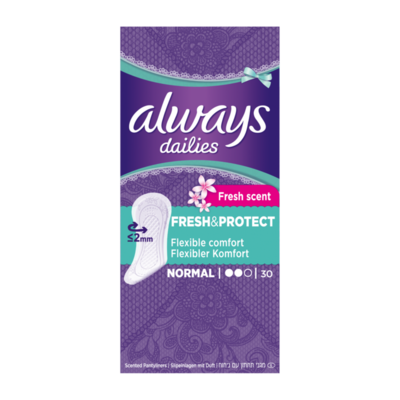 Always Dailies Fresh & Protect Normal Fresh Inlegkruisjes x