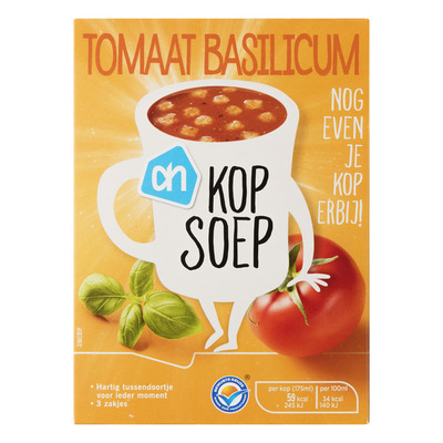 Huismerk Kopsoep tomaat basilicum