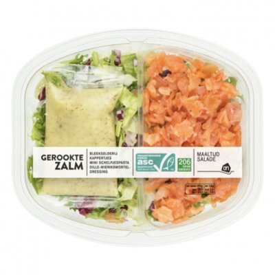 Huismerk Maaltijdsalade gerookte zalm