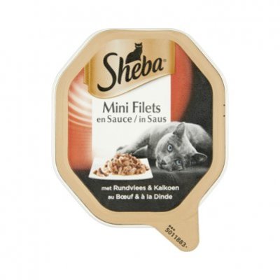 Sheba Kattenvoer nat filets in rund & kalkoen