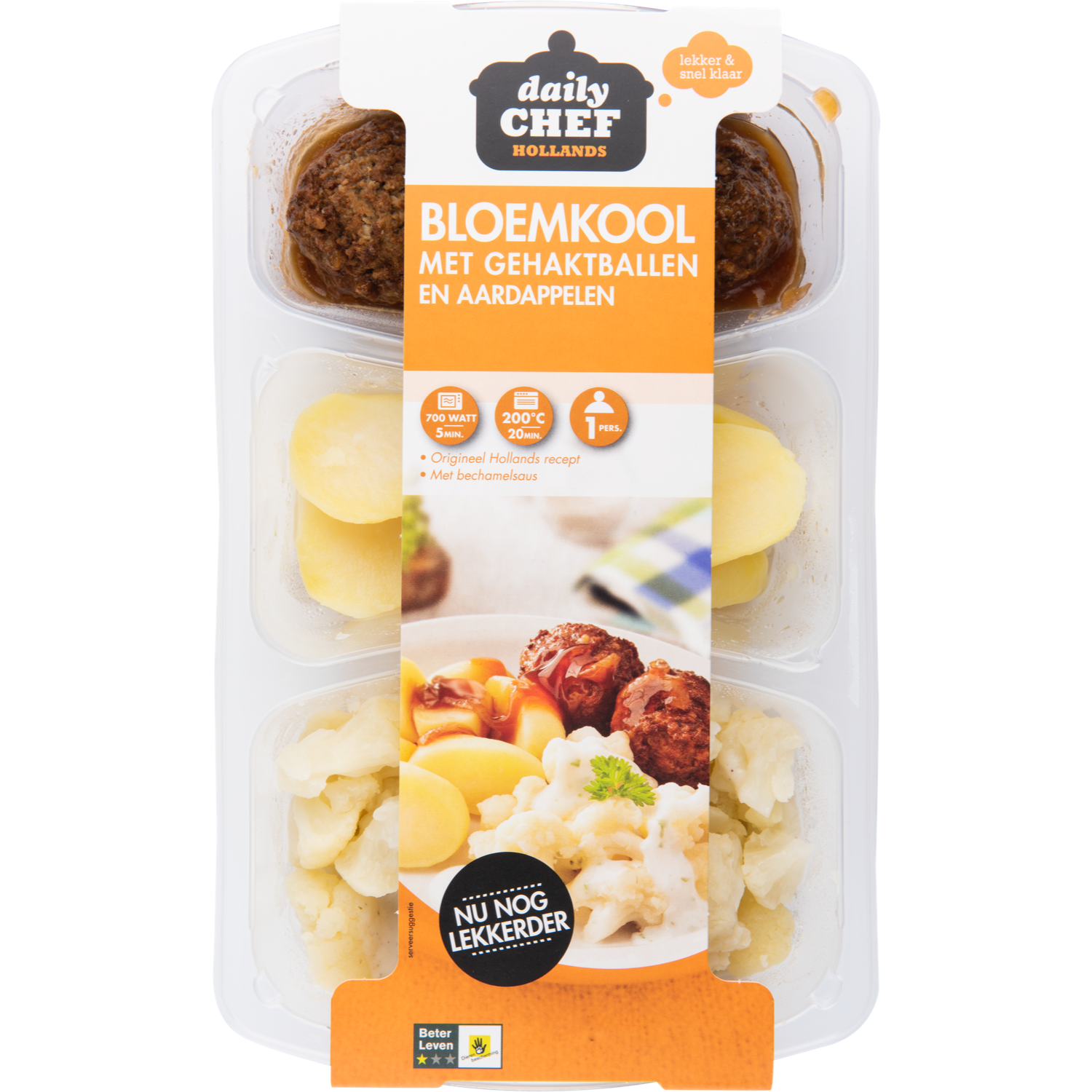 Huismerk Bloemkool aardappelen met gehaktbal