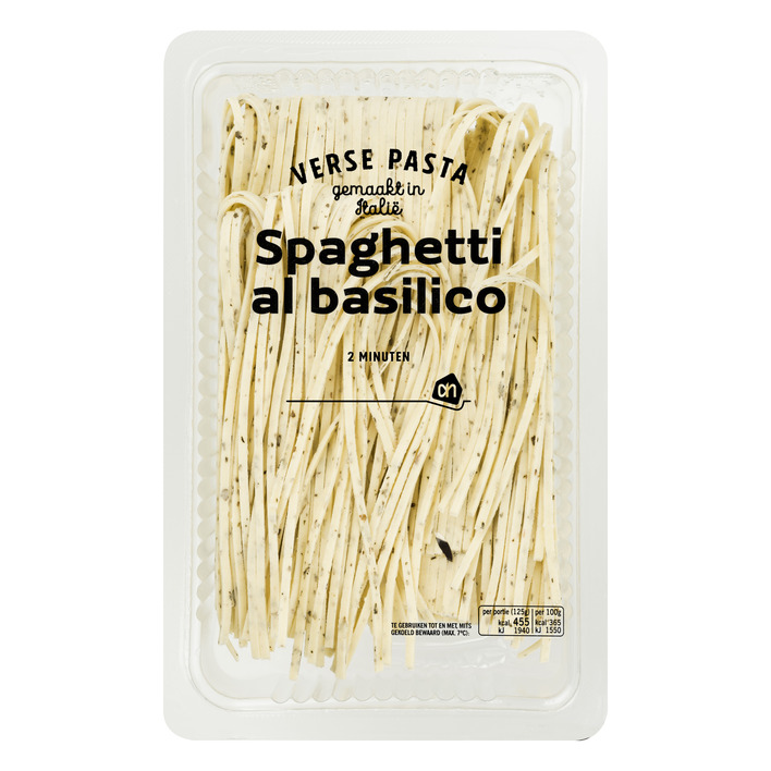 Huismerk Verse spaghetti al basilico