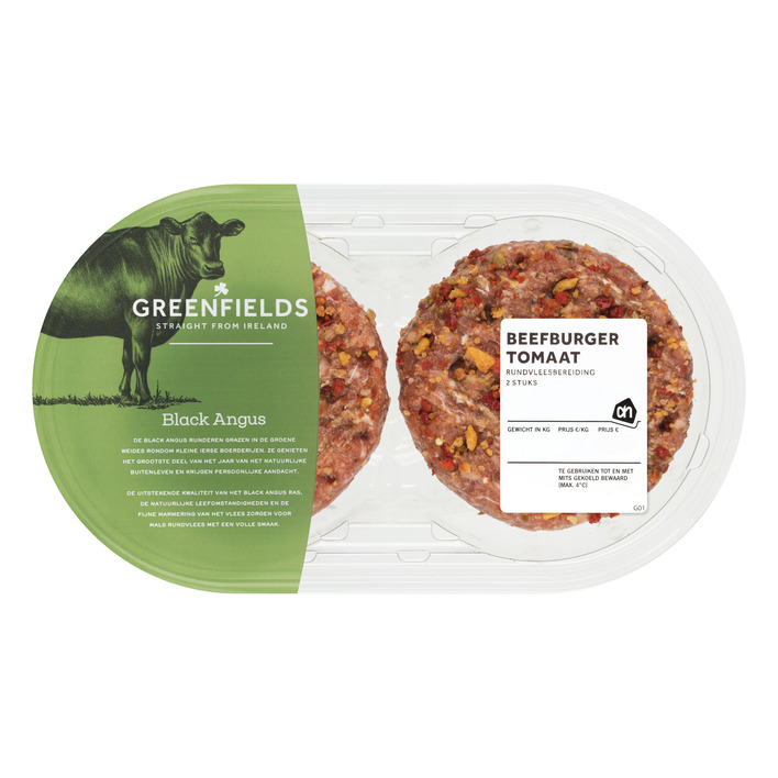 Huismerk Greenfields beefburger tomaat
