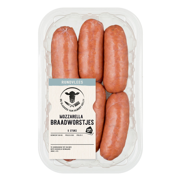 Huismerk Runder braadworstjes met mozzarella