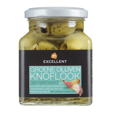 Huismerk Groene olijven knoflook