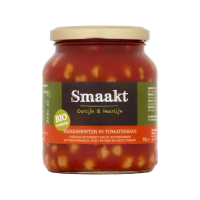 Smaakt Biologisch Kikkererwten in Tomatensaus