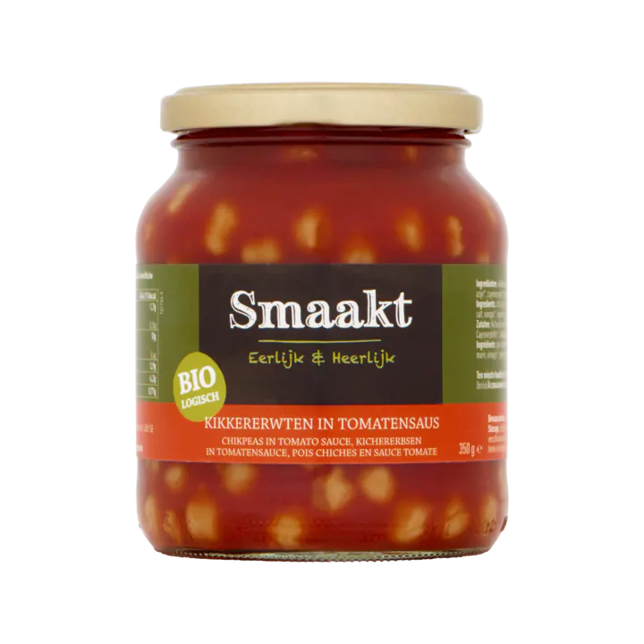 Smaakt Biologisch Kikkererwten in Tomatensaus