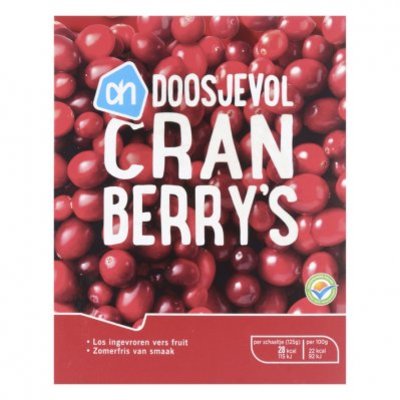 Huismerk Doosjevol cranberry's
