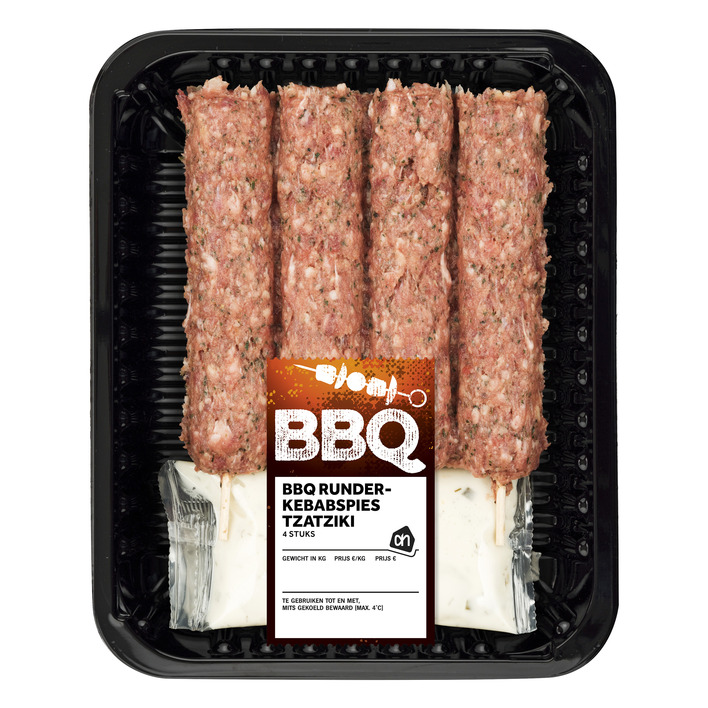 Huismerk BBQ runderkebabspies tzatziki