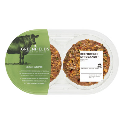 Huismerk Greenfields Beefburger stroganoff