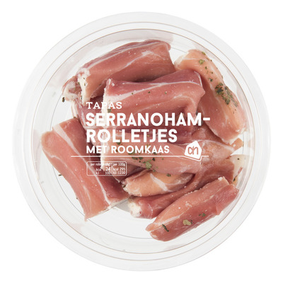 Huismerk Serranohamrolletjes met roomkaas