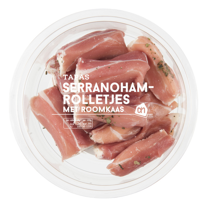 Huismerk Serranohamrolletjes met roomkaas