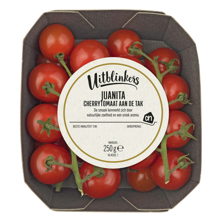 Huismerk Juanita cherrytomaten aan de tak