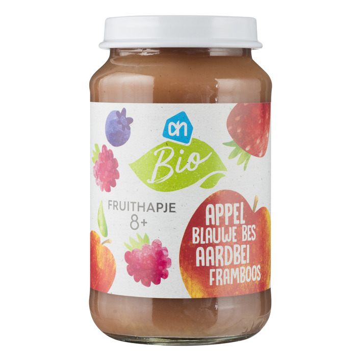 Huismerk Biologisch Fruithapje appel-aardbei framboos-bes 8m