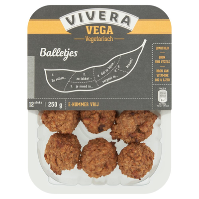 Vivera Vega Vegetarisch Balletjes 12 Stuks 250 g