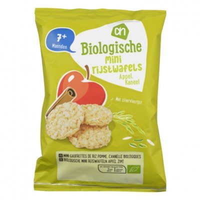Huismerk Biologisch Rijstwafeltjes appel-kaneel 7+ mnd