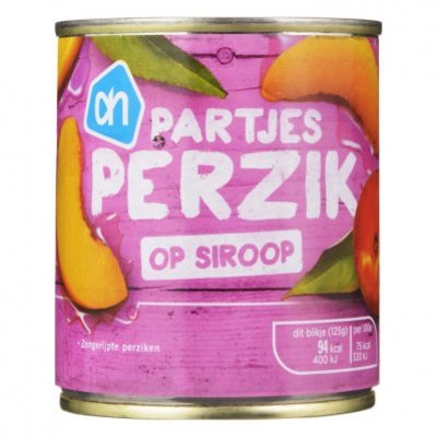 Huismerk Perzikpartjes op siroop