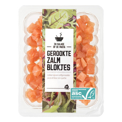 AH Gerookte zalmblokjes