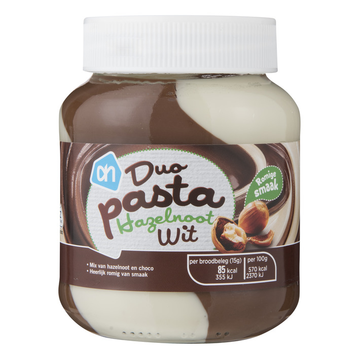 Huismerk Duopasta hazelnoot wit
