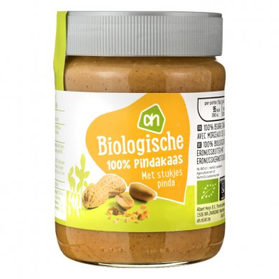 Huismerk Biologisch Pindakaas met stukjes pinda