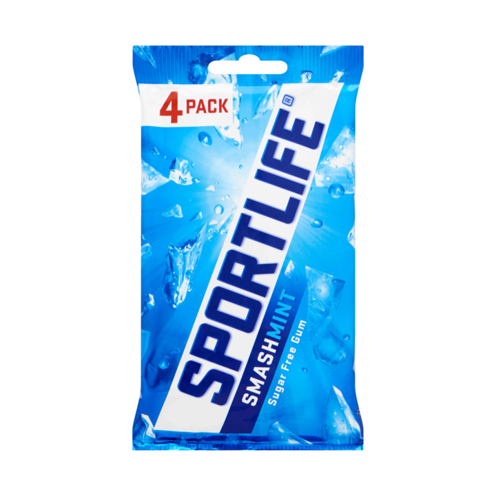 Sportlife Smashmint Suikervrij Kauwgom 4-Pack