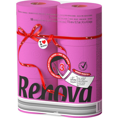 Renova Toiletpapier fuchsia 3-laags