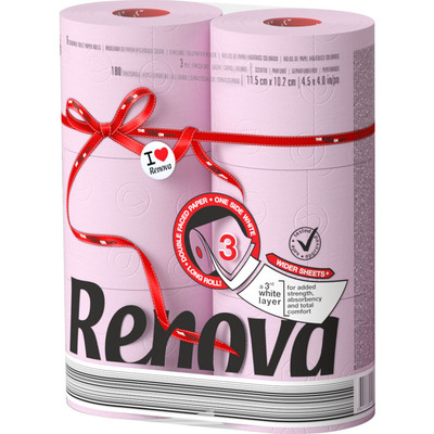 Renova Toiletpapier lichtroze 3-laags