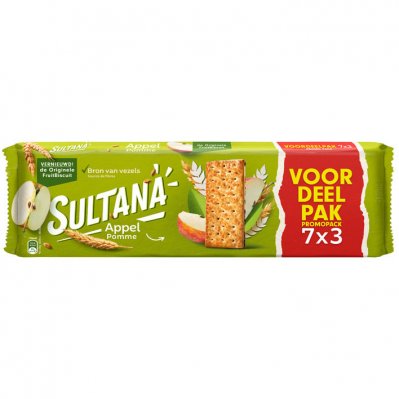 Sultana Fruitbiscuit appel 7-pak voordeel