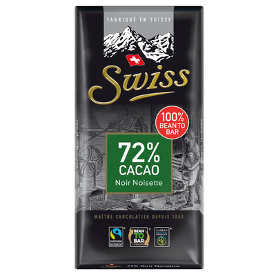 Swiss 72% Chocolade noir noisette