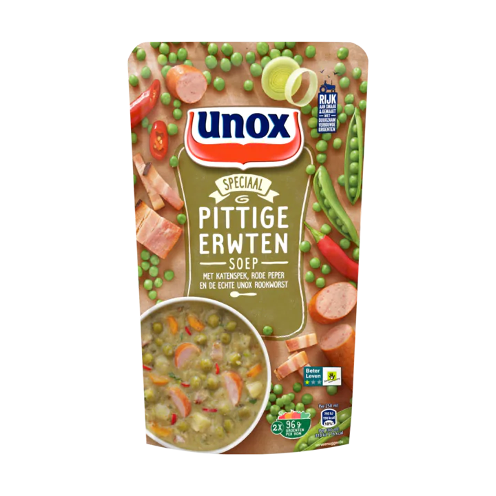Unox Soep in Zak Pittige Erwtensoep