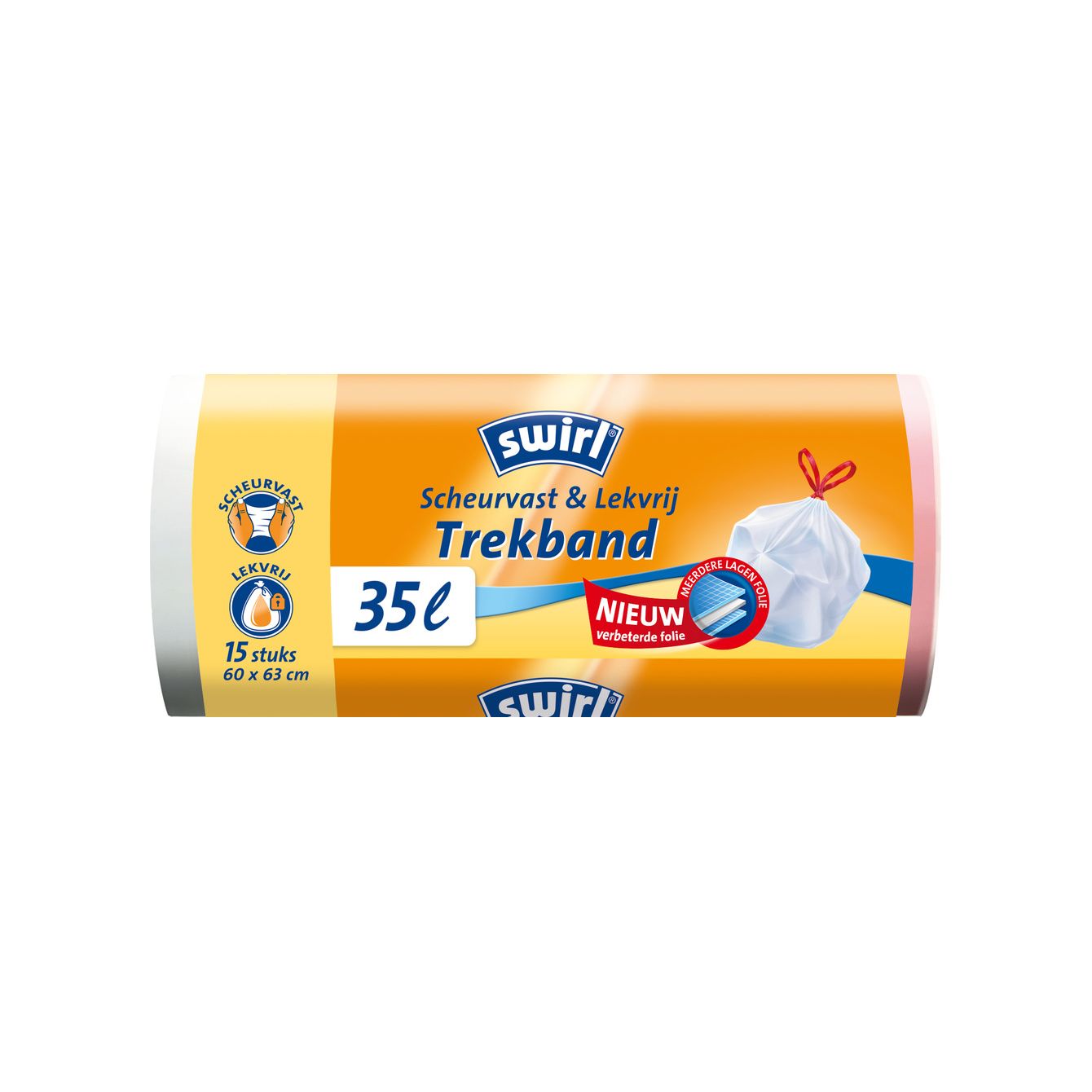 Swirl Afvalzakken 35 Liter Trekband 15 Stuks