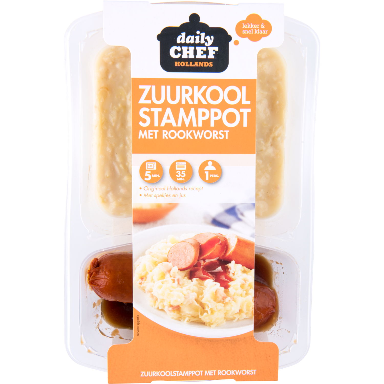 Huismerk Zuurkoolstamppot met worst