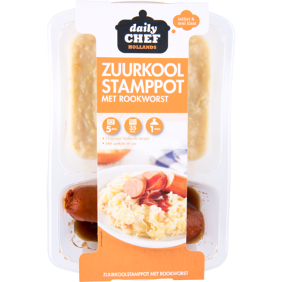 Huismerk Zuurkoolstamppot met worst