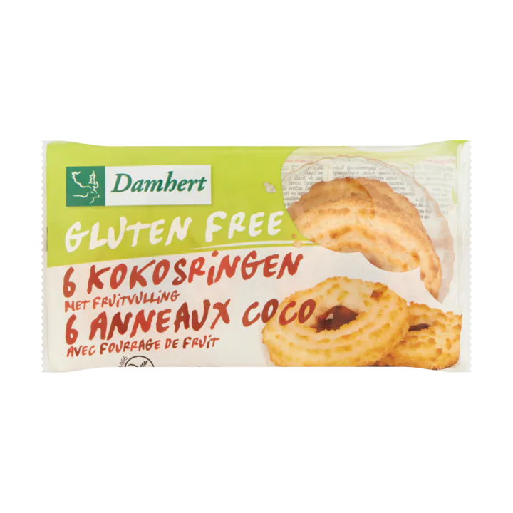 Damhert Glutenvrije Kokosringen met Fruitvulling 6 Stuks