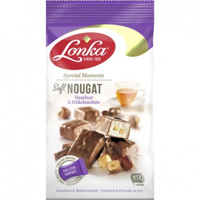 Lonka Soft nougat hazelnoten & melkchocolade